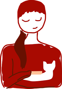 Red Haired Person Holding White Cat PNG image