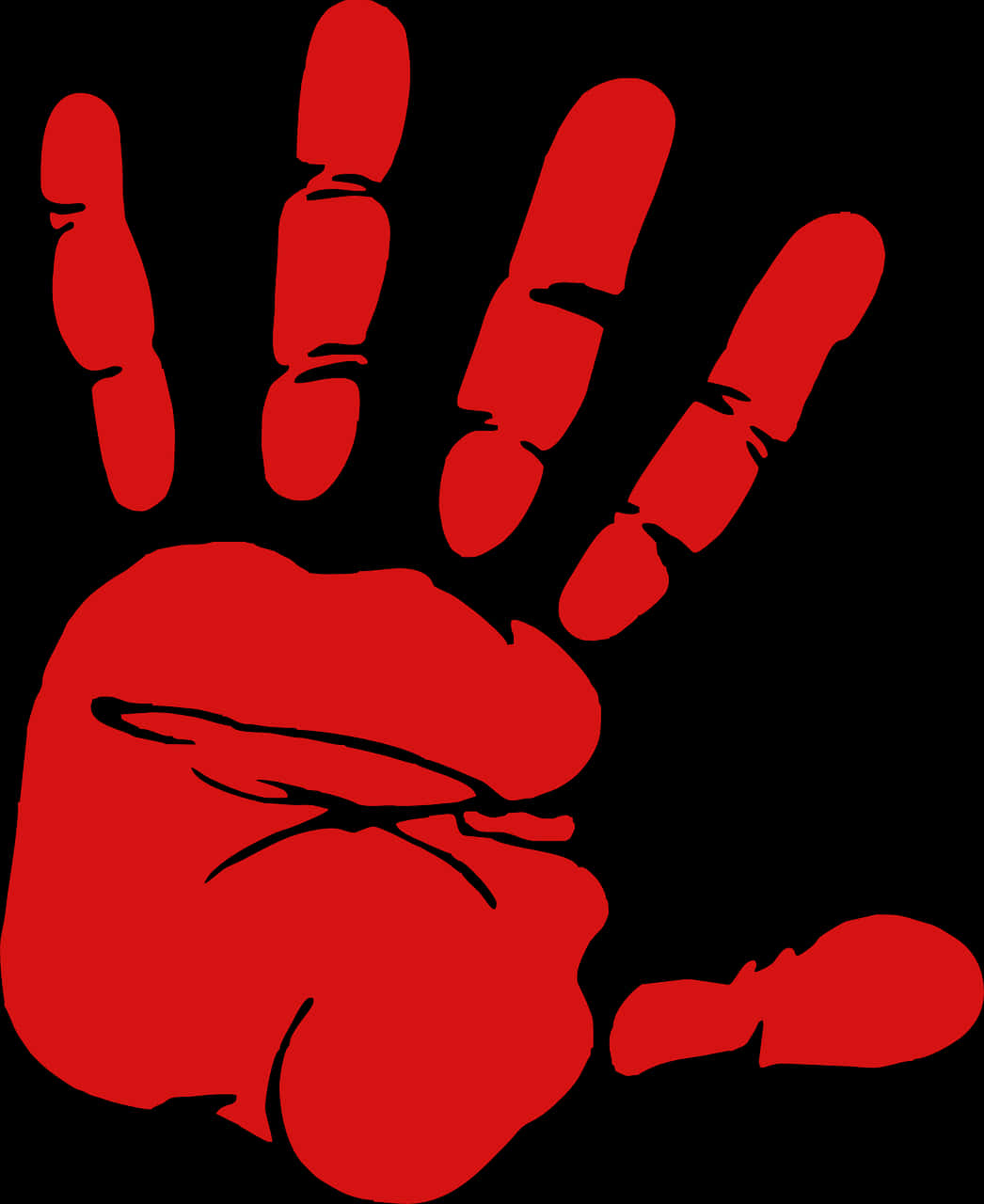 Red Handprint Graphic PNG image