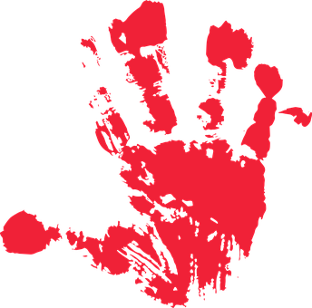 Red Handprint Silhouette PNG image