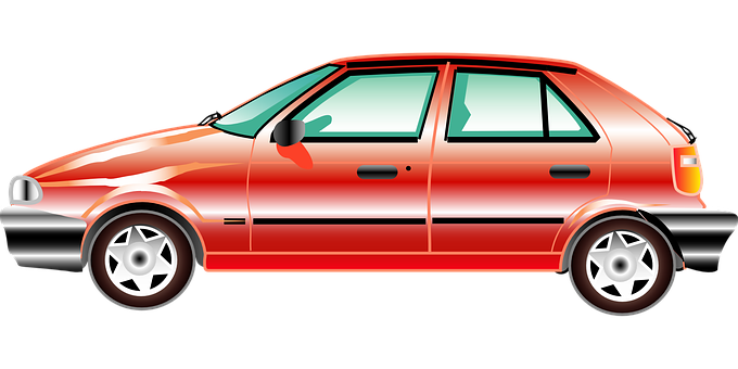 Red Hatchback Car Illustration PNG image