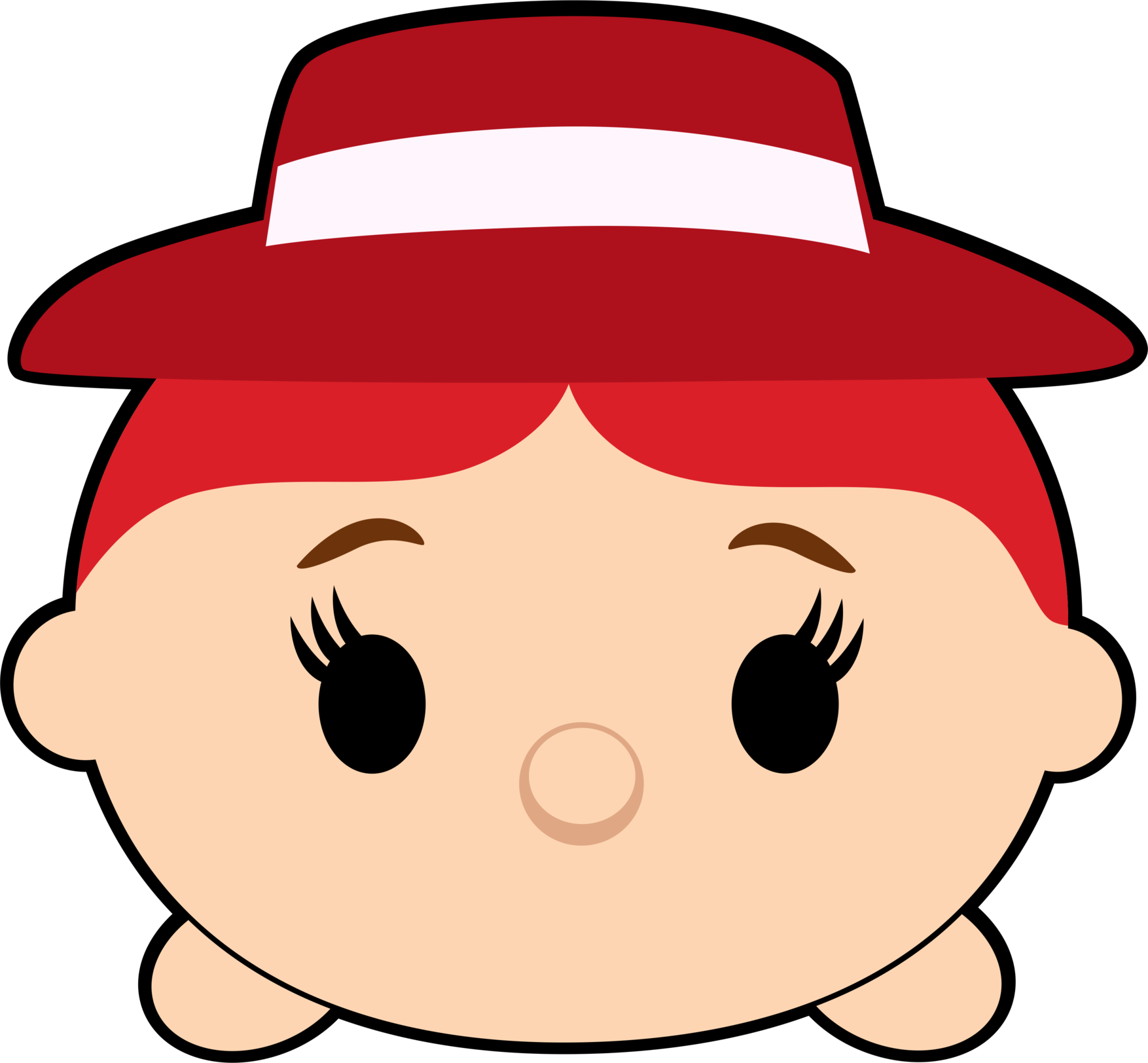 Red Hatted Tsum Tsum Character PNG image