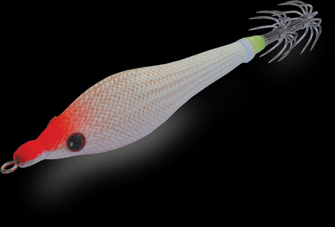 Red Headed Fishing Lureon Black Background.jpg PNG image