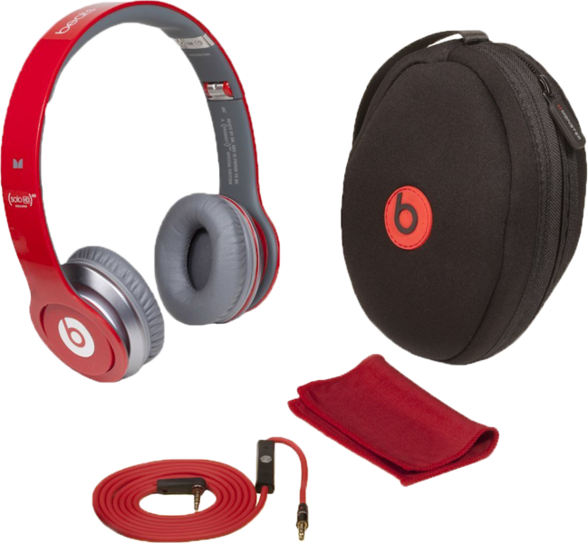 Red Headphonesand Accessories PNG image