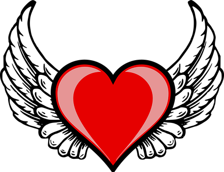 Red Heart Black Background PNG image