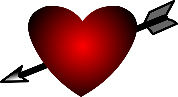 Red Heart Black Background PNG image