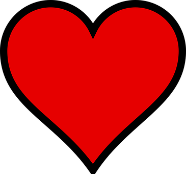 Red Heart Black Background PNG image