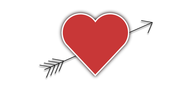 Red Heart Black Background PNG image