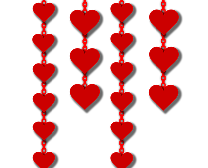 Red Heart Chainson Black Background PNG image