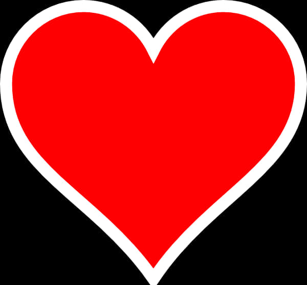 Red Heart Clipartwith White Outline PNG image