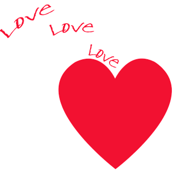 Red Heart Love Graphic PNG image