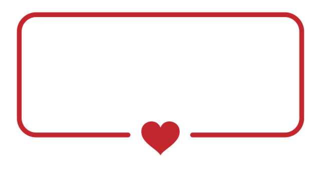 Red Heart Outline Frame PNG image