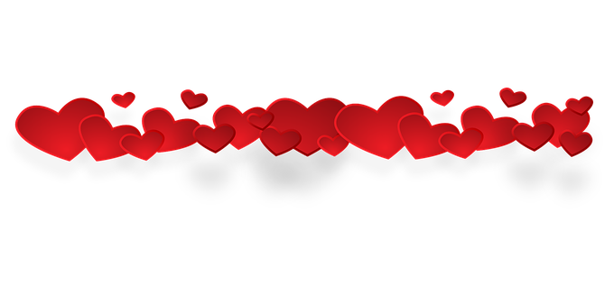 Red Heart Patternon Black Background PNG image