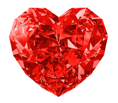 Red Heart Shaped Gemstone PNG image