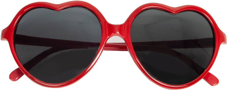 Red Heart Shaped Sunglasses PNG image