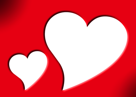 Red Heart Shapeson Black Background PNG image