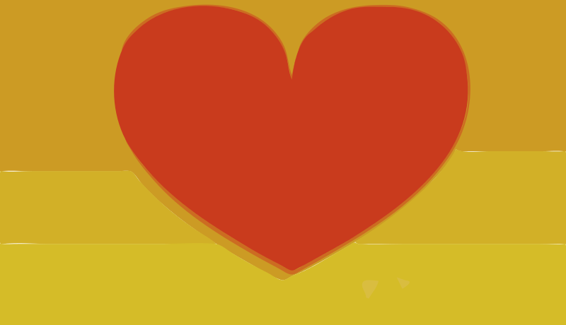 Red Heart Yellow Background PNG image