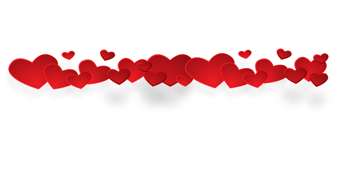 Red Hearts Chain Black Background PNG image