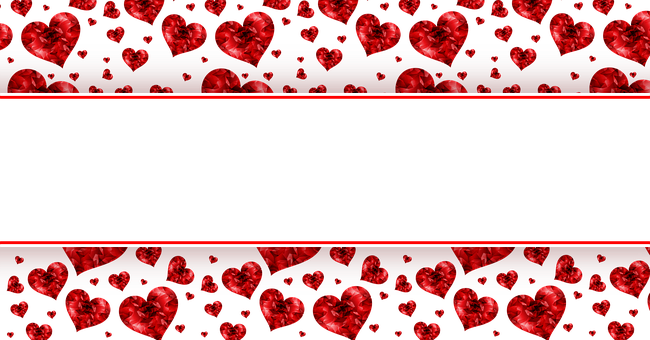 Red Hearts Love Banner Background PNG image