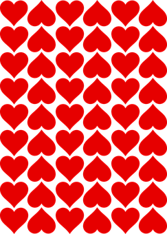 Red Hearts Pattern Background PNG image