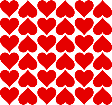 Red Hearts Pattern Black Background PNG image