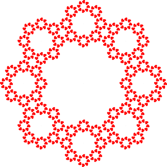 Red Hearts Pattern Circle PNG image