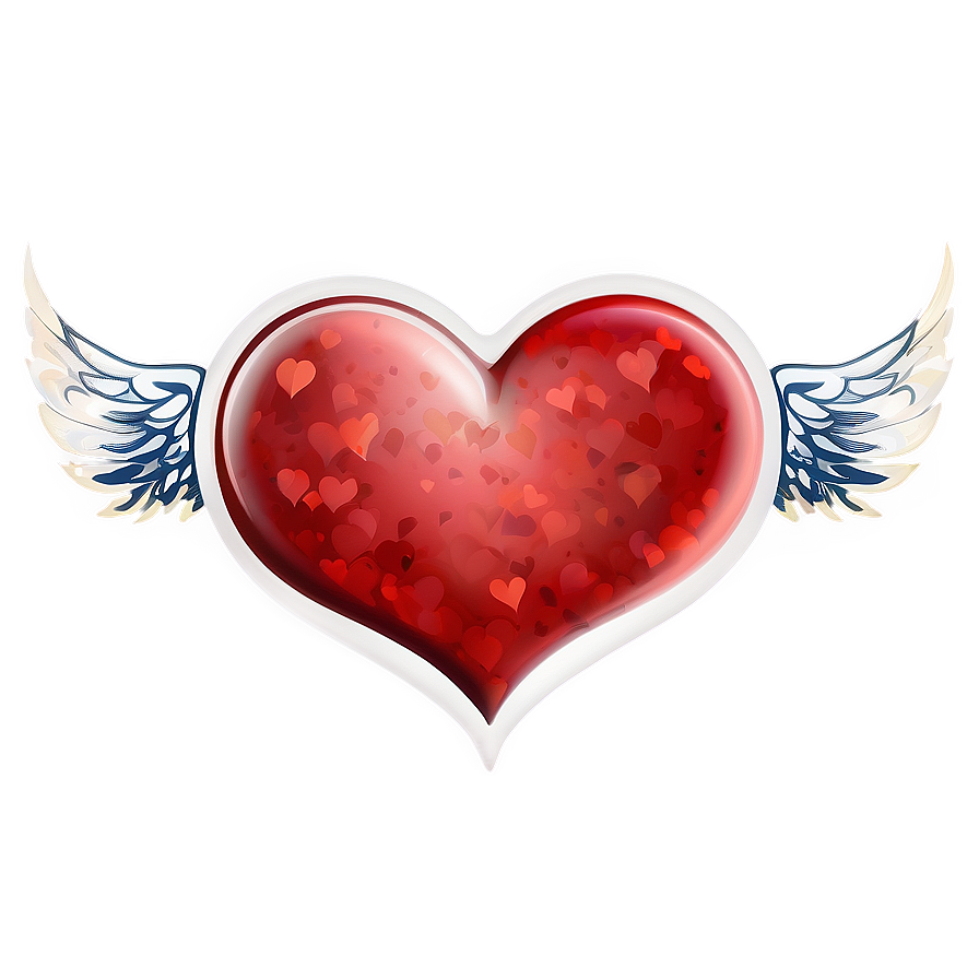 Red Hearts With Wings Png 06262024 PNG image