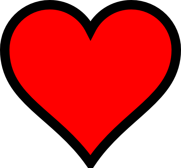 Red Heartwith Black Outline PNG image