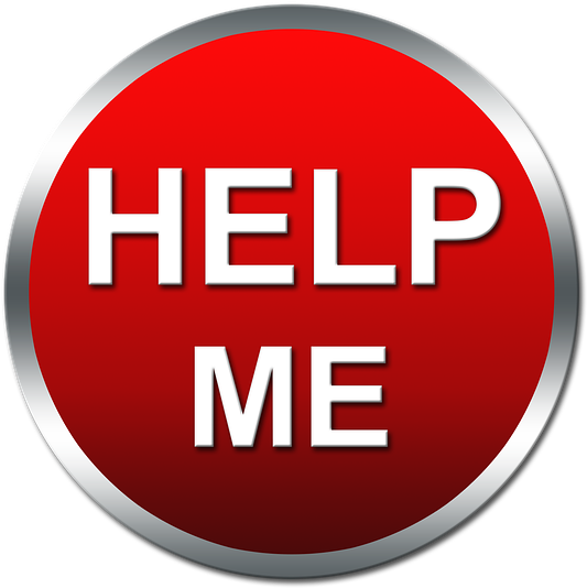 Red Help Me Button PNG image