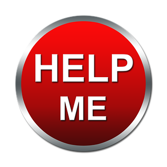 Red Help Me Button PNG image