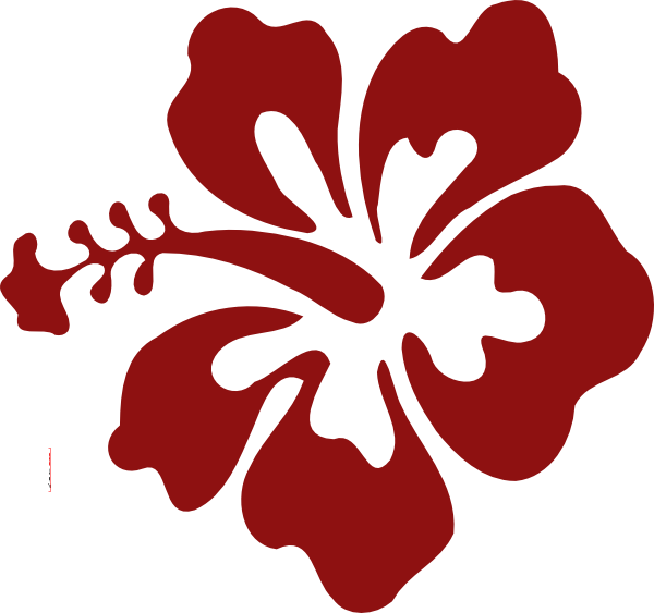 Red Hibiscus Silhouette PNG image