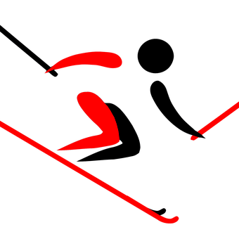 Red Hockey Player Silhouette PNG image