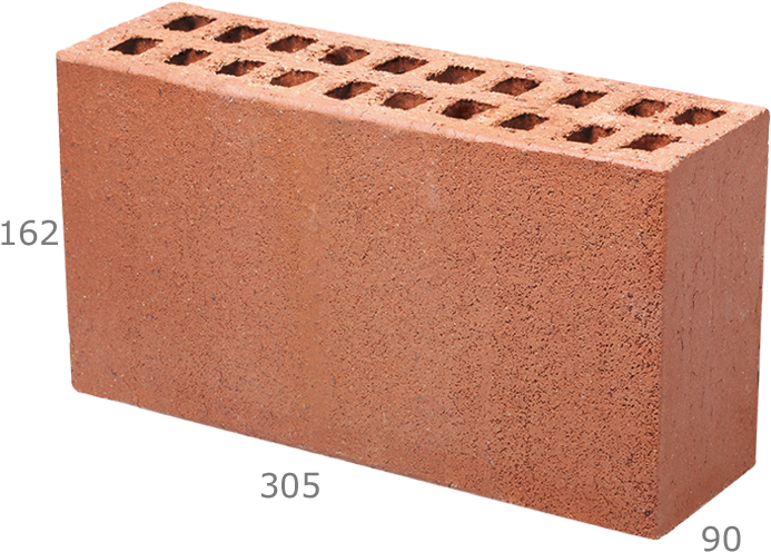 Red Hollow Brick Dimensions PNG image