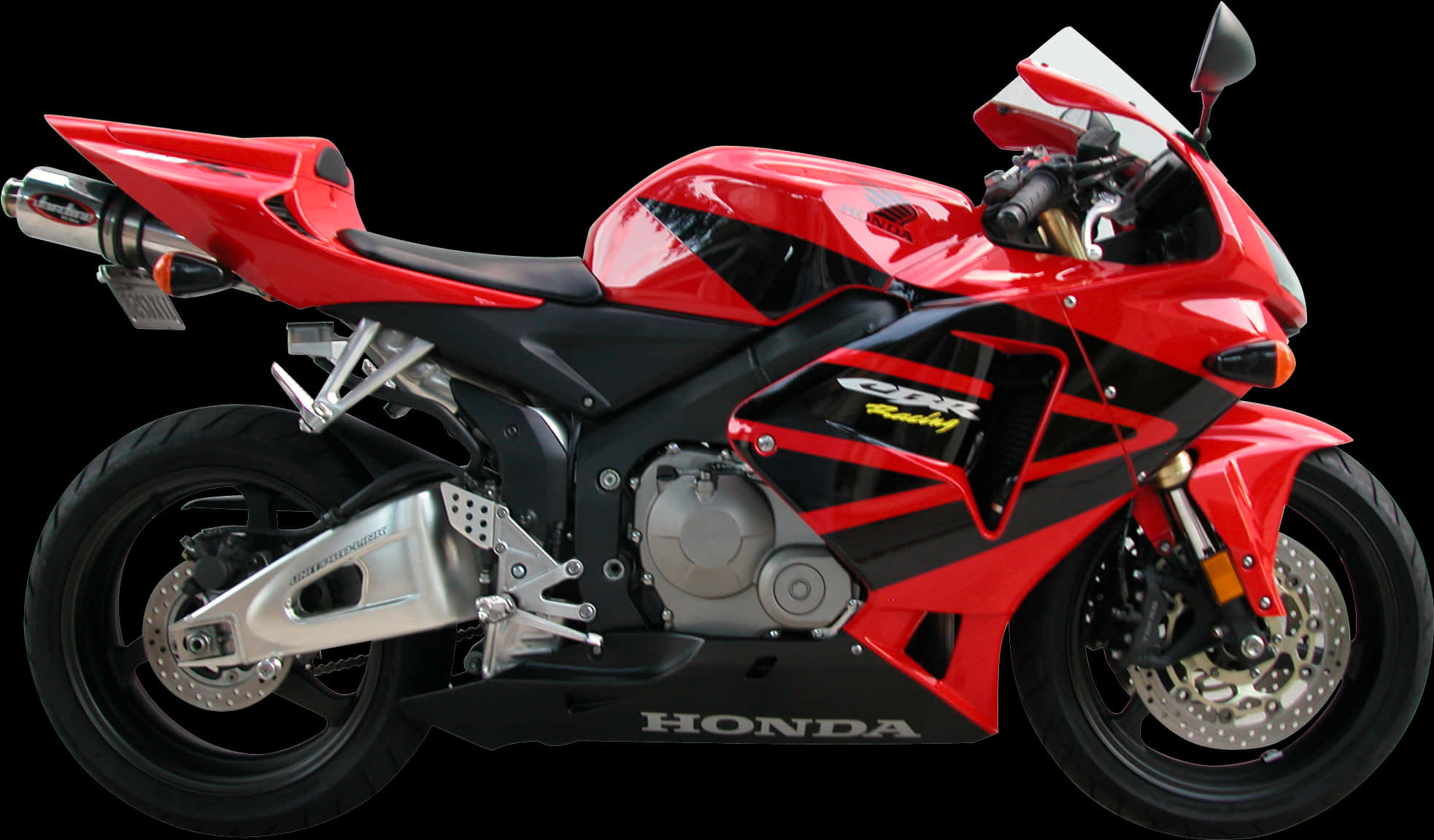 Red Honda C B R Sportbike Profile PNG image