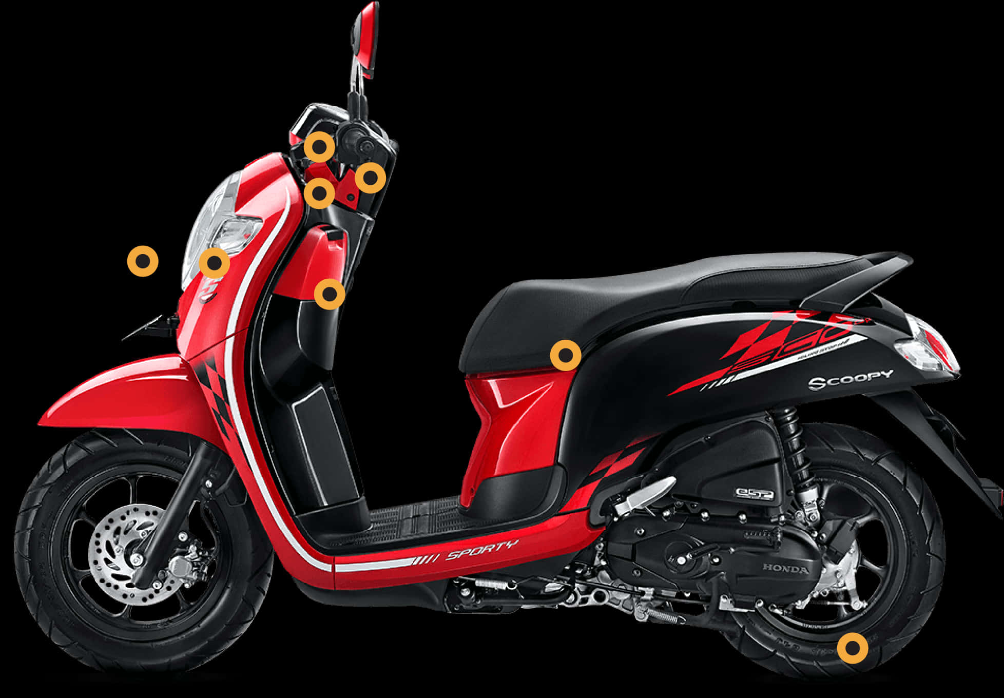 Red Honda Scoopy Scooter PNG image