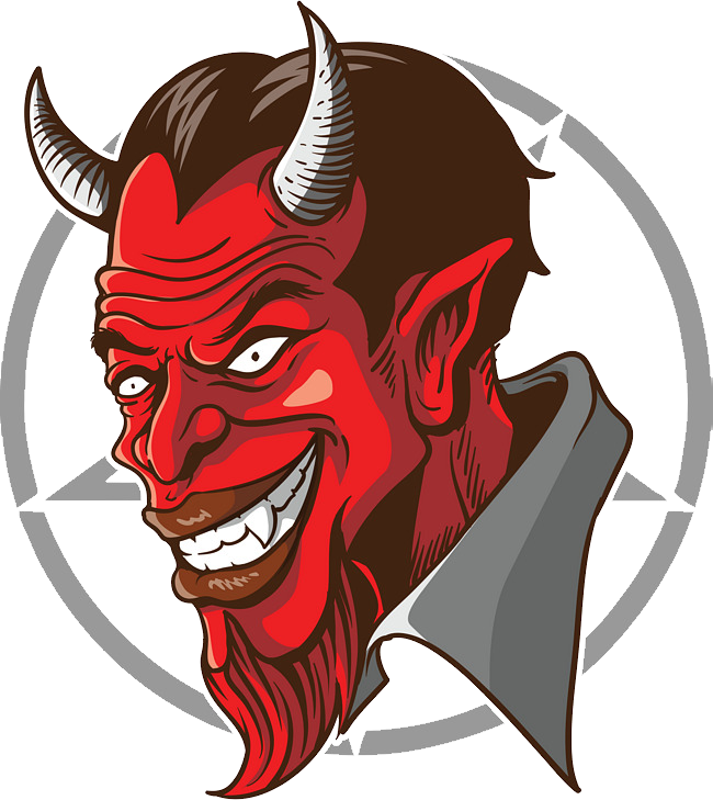 Red Horned Demon Illustration PNG image