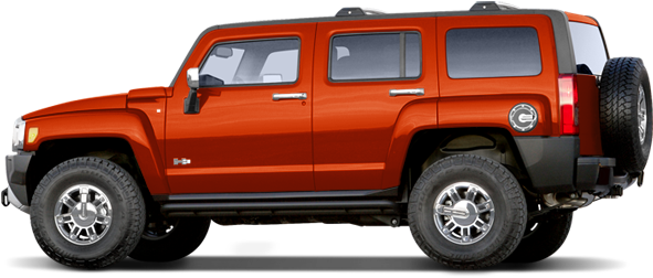 Red Hummer S U V Side View PNG image