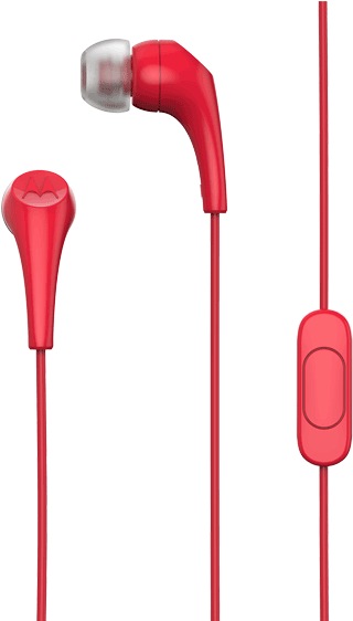 Red In Ear Earbudswith Inline Control PNG image