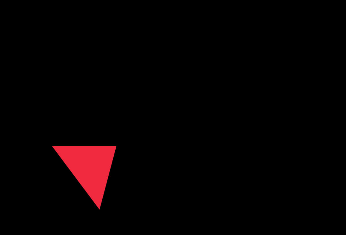 Red Inverted Triangle Black Background PNG image