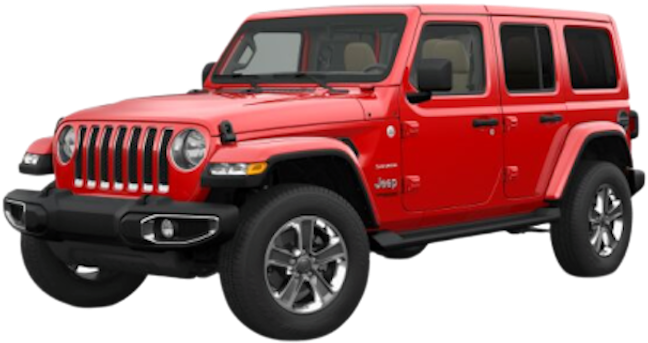 Red Jeep Wrangler Unlimited2023 PNG image