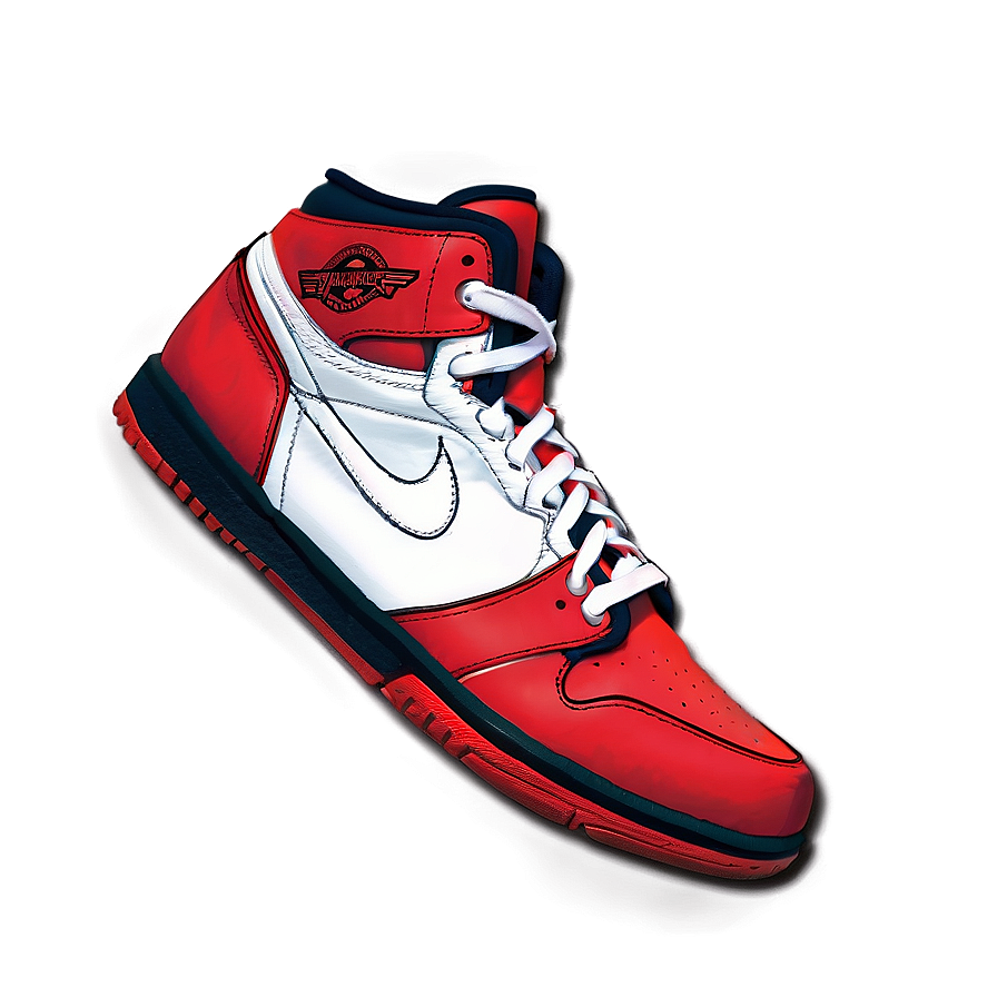 Red Jordan Basketball Shoes Png Nll55 PNG image