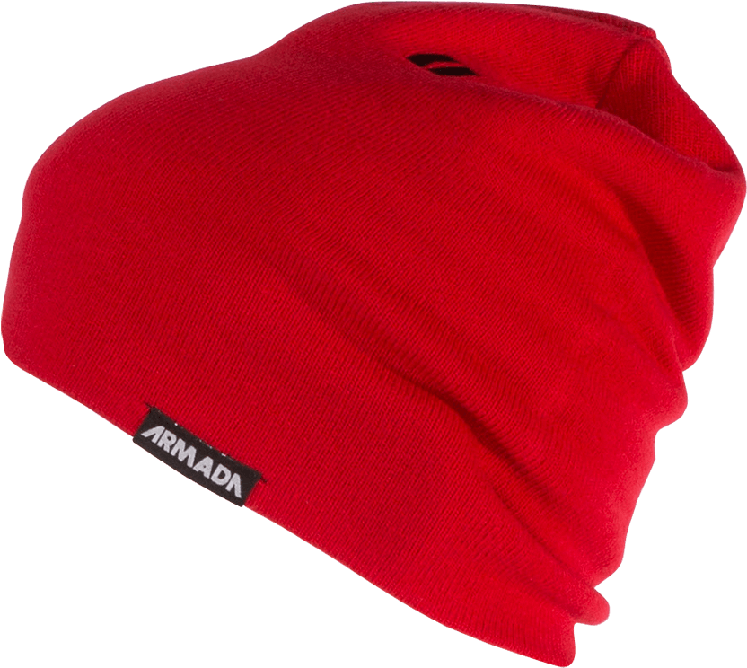 Red Knit Beanie Hat PNG image