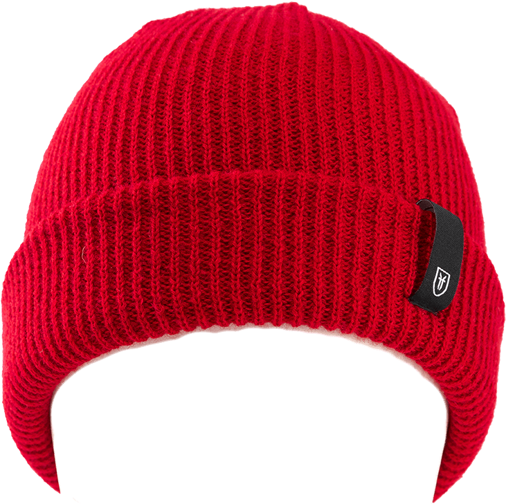 Red Knit Beanie Hat PNG image