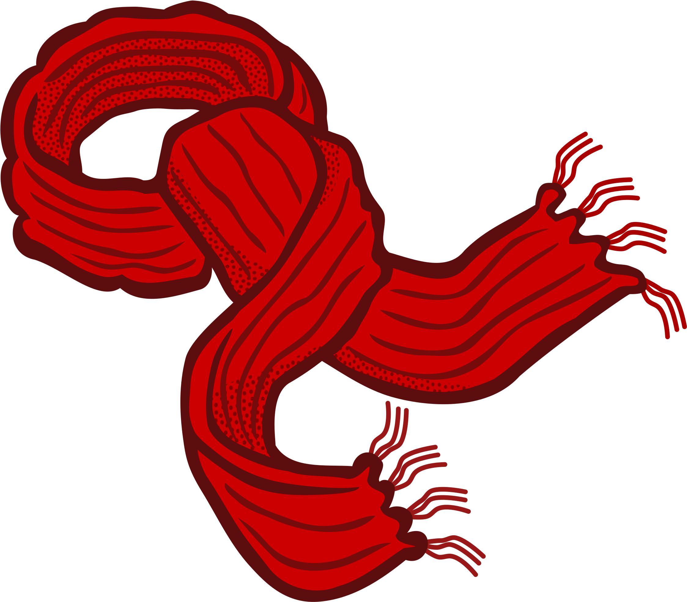 Red Knitted Scarf Illustration PNG image