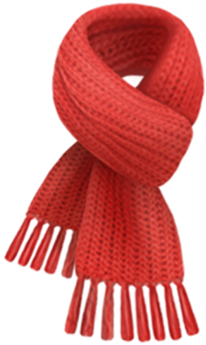 Red Knitted Scarfwith Fringe PNG image