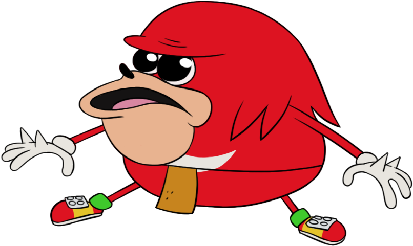 Red Knuckles Cartoon Character PNG image