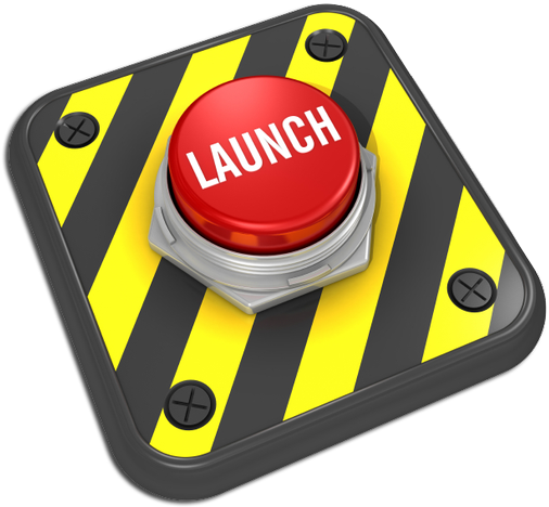Red Launch Button Graphic PNG image