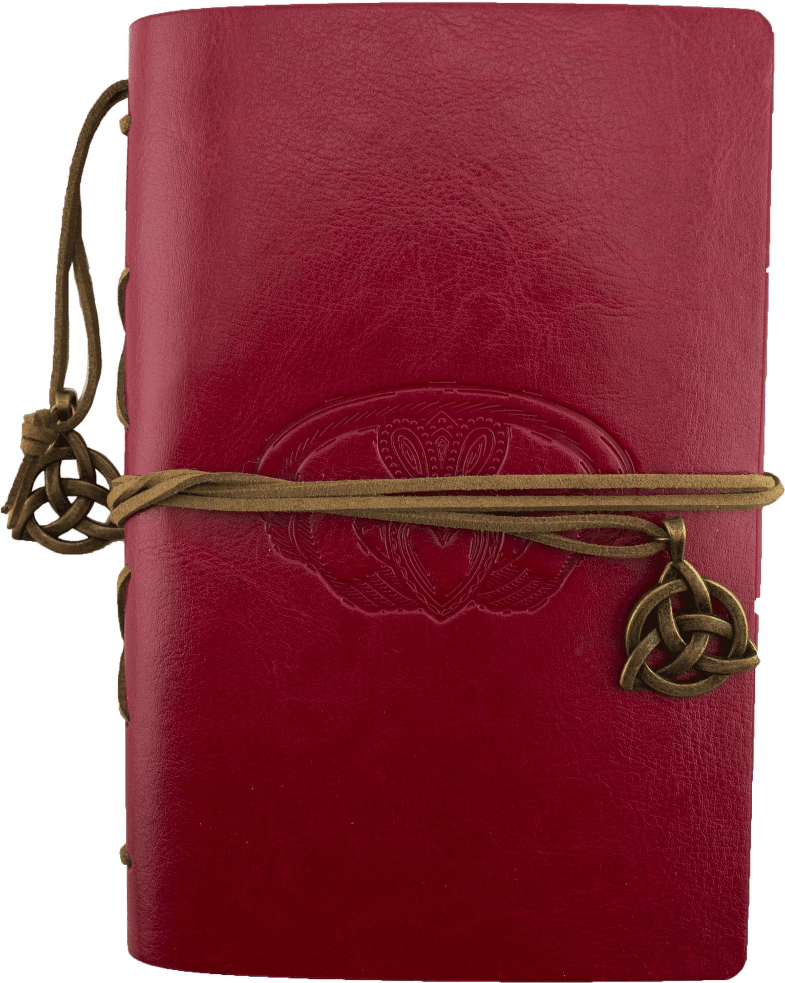 Red Leather Journalwith Celtic Knot Closure PNG image