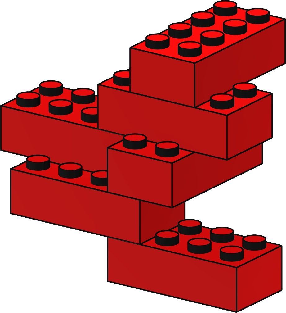 Red Lego Bricks Illusion PNG image