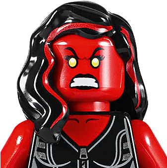 Red Lego Figure Angry Expression PNG image