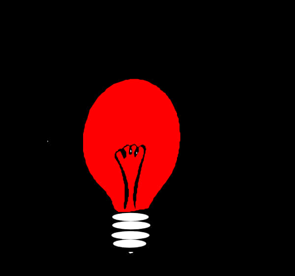 Red Lightbulb Illustration PNG image